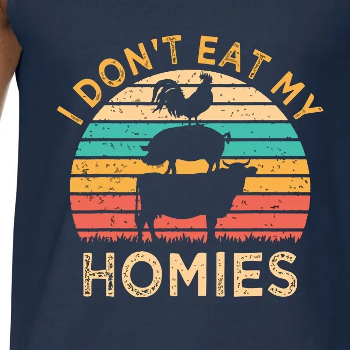 Vegetarian I Dont Eat My Homies Funny Vegan Retro Comfort Colors® Tank Top