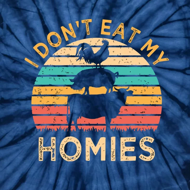 Vegetarian I Dont Eat My Homies Funny Vegan Retro Tie-Dye T-Shirt