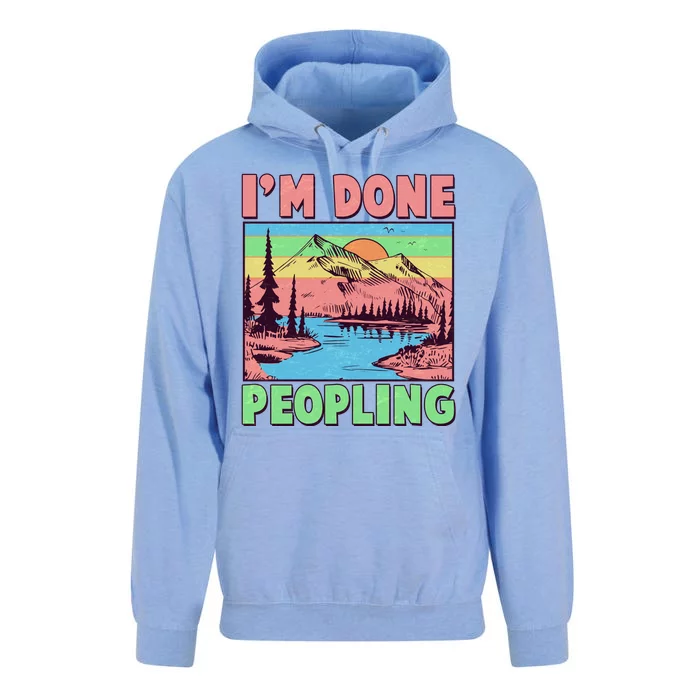 Vintage I'm Done Peopling Great Outdoors Nature Camping Fan Unisex Surf Hoodie