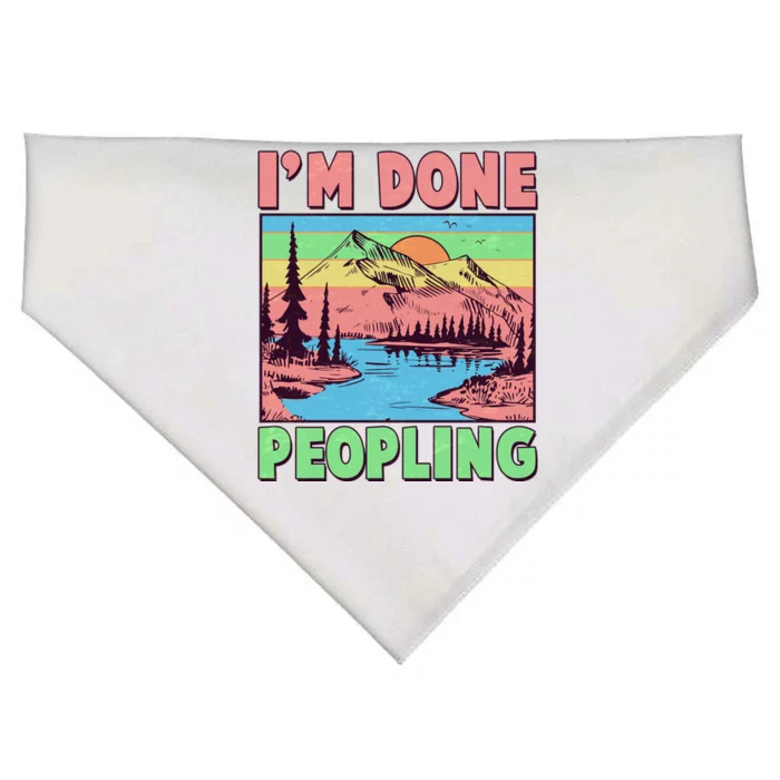 Vintage I'm Done Peopling Great Outdoors Nature Camping Fan USA-Made Doggie Bandana