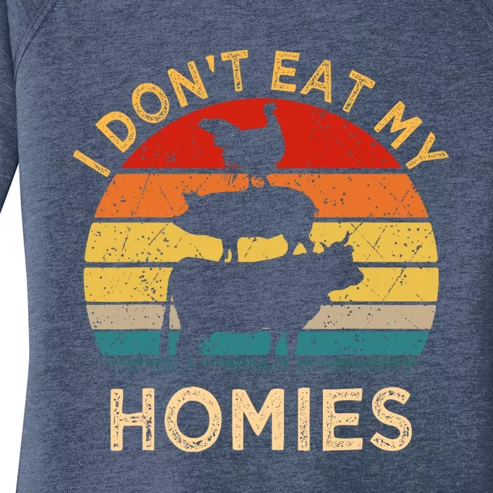 Vegetarian I DonT Eat My Homies | Turkey Day Thanksgiving Women's Perfect Tri Tunic Long Sleeve Shirt