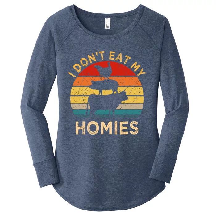 Vegetarian I DonT Eat My Homies | Turkey Day Thanksgiving Women's Perfect Tri Tunic Long Sleeve Shirt