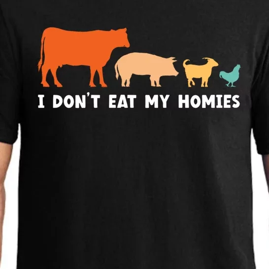 Vegan I Dont Eat My Homies Funny Vegetarian Gift Pajama Set