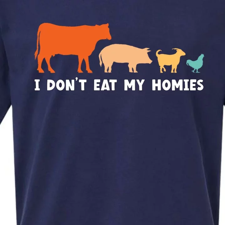 Vegan I Dont Eat My Homies Funny Vegetarian Gift Sueded Cloud Jersey T-Shirt