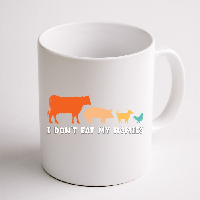 Vegan I Dont Eat My Homies Funny Vegetarian Gift Front & Back Coffee Mug