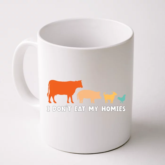 Vegan I Dont Eat My Homies Funny Vegetarian Gift Front & Back Coffee Mug