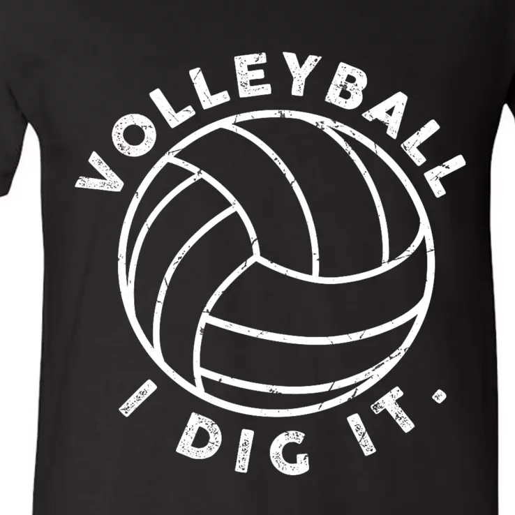 Volleyball I Dig It Funny V-Neck T-Shirt