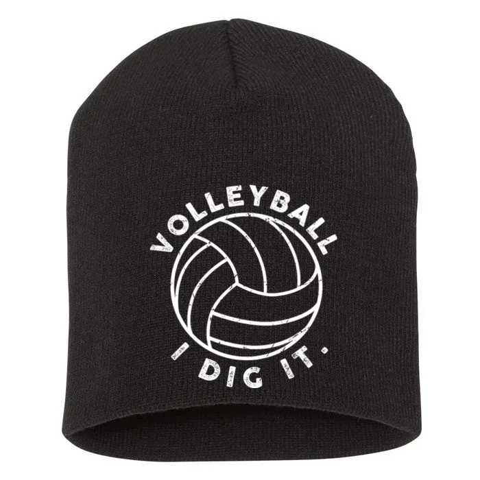 Volleyball I Dig It Funny Short Acrylic Beanie