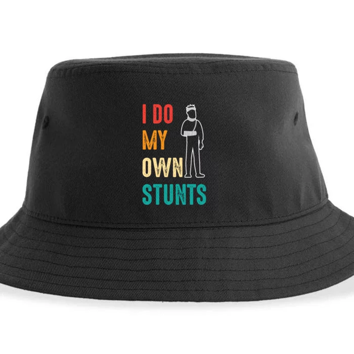 Vintage I Do My Own Stunts Funny Gift Sustainable Bucket Hat