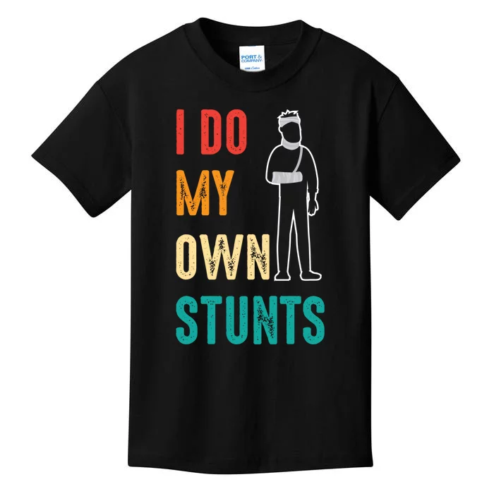 Vintage I Do My Own Stunts Funny Gift Kids T-Shirt