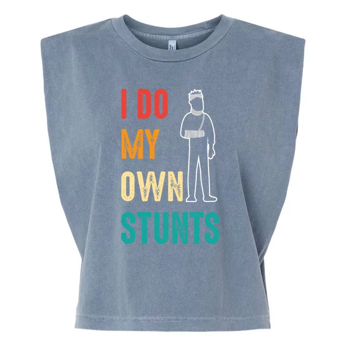 Vintage I Do My Own Stunts Funny Gift Garment-Dyed Women's Muscle Tee