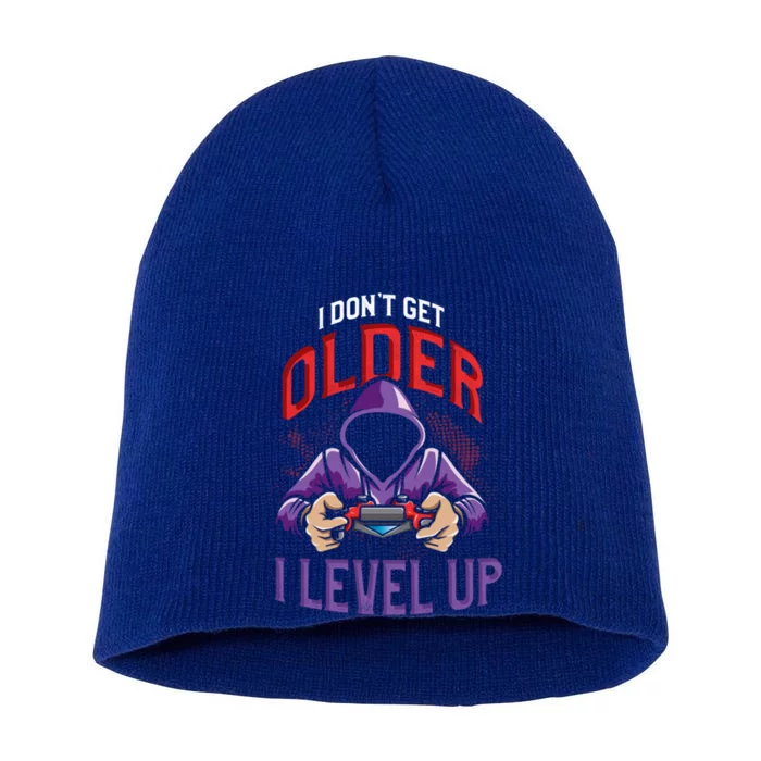 Vintage I Dont Get Older I Level Up Gamer Birthday Gift Short Acrylic Beanie