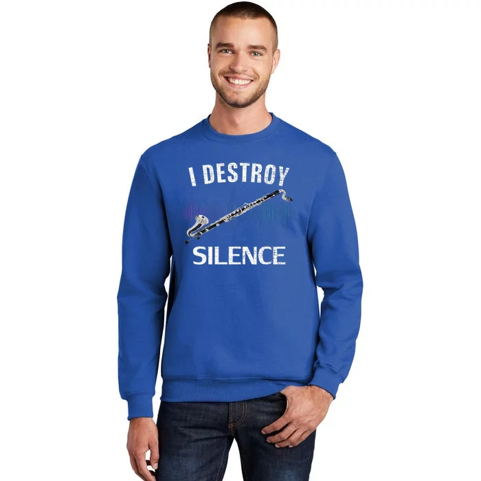 Vintage I Destroy Silence Bass Clarinet Funny Orchestra Gift Sweatshirt