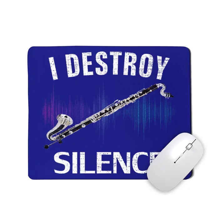 Vintage I Destroy Silence Bass Clarinet Funny Orchestra Gift Mousepad