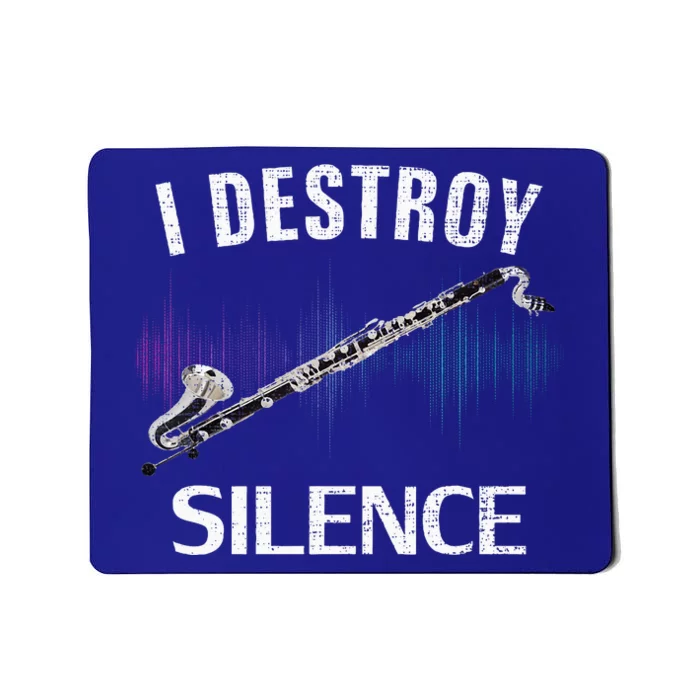 Vintage I Destroy Silence Bass Clarinet Funny Orchestra Gift Mousepad