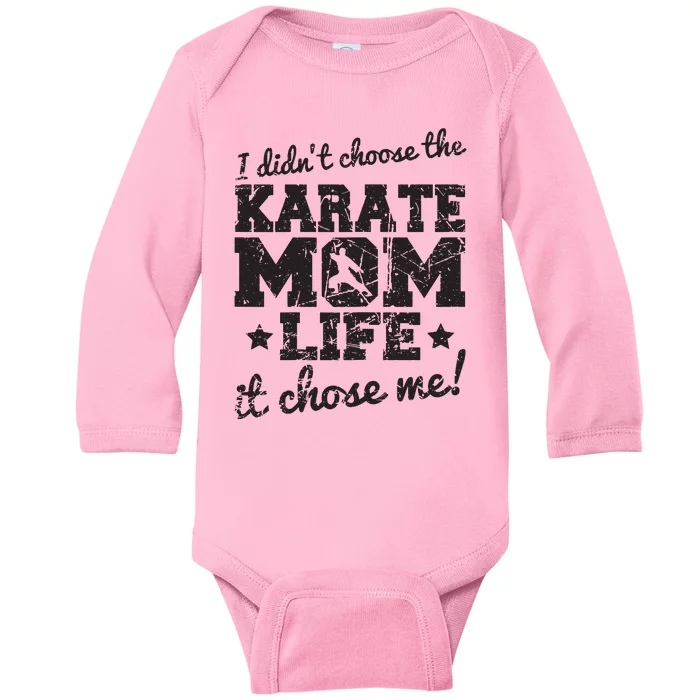 Vintage I Didnt Choose The Karate Mom Life It Chose Me Baby Long Sleeve Bodysuit