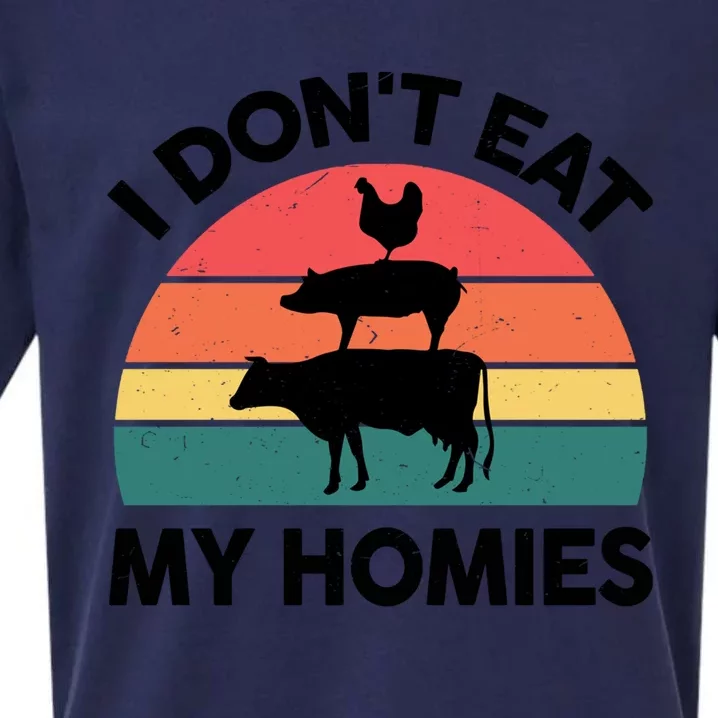 Vegangiftgift I Dont Eat My Homies Vegetarian Funny Cute Gift Sueded Cloud Jersey T-Shirt