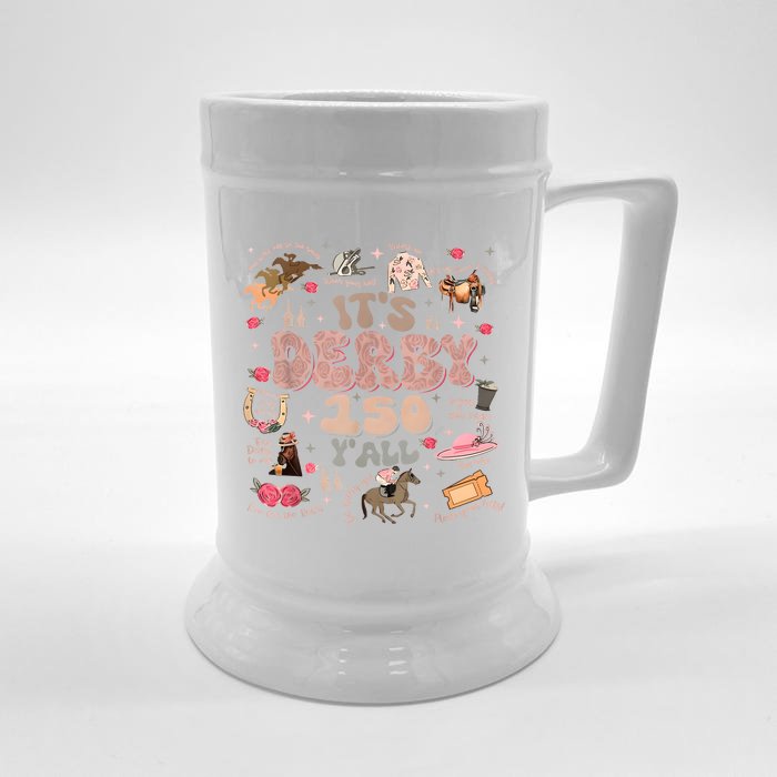 Vintage Its Derby 150 Yall 150th Horse Racing Ky Derby Day Front & Back Beer Stein