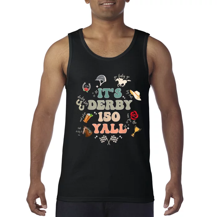 Vintage ItS Derby 150 Yall 150th Horse Racing Ky Derby Day Tank Top