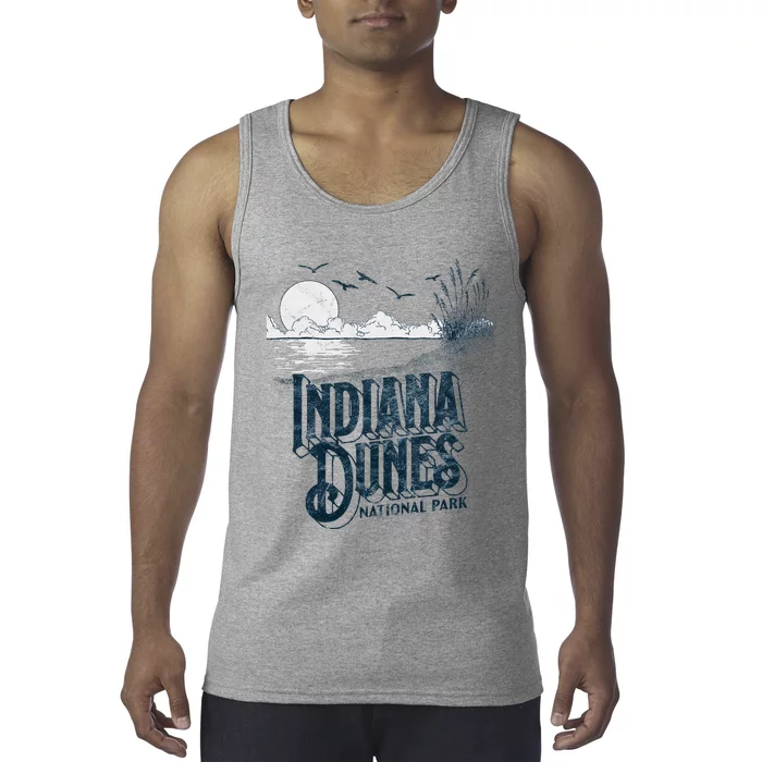 Vintage Indiana Dunes National Park Retro 80S Minimalist Tank Top