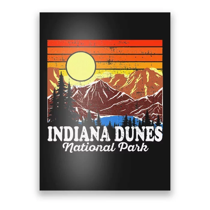 Vintage Indiana Dunes National Park Souvenir Poster