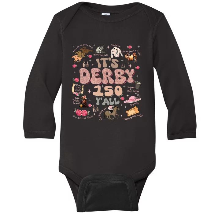 Vintage ItS Derby 150 Yall 150th Horse Racing Ky Derby Day Baby Long Sleeve Bodysuit