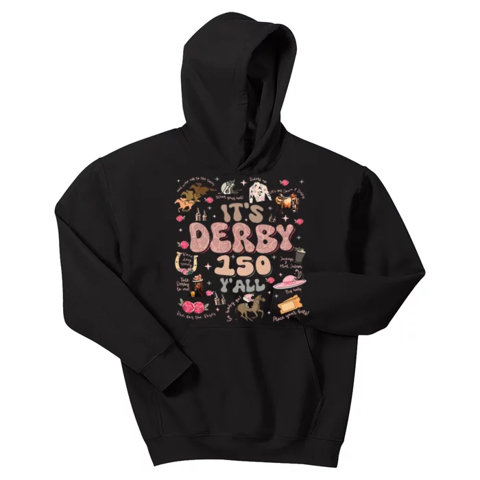 Vintage ItS Derby 150 Yall 150th Horse Racing Ky Derby Day Kids Hoodie