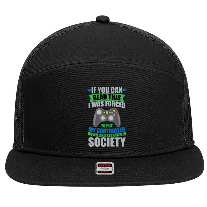 Video Game Respawn In Society 7 Panel Mesh Trucker Snapback Hat