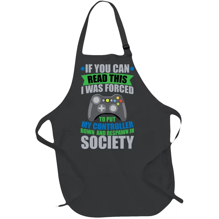 Video Game Respawn In Society Full-Length Apron With Pocket