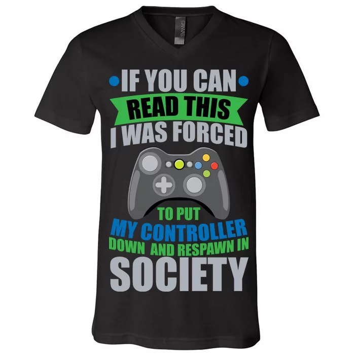 Video Game Respawn In Society V-Neck T-Shirt