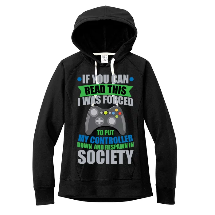 Video Game Respawn In Society Women's Fleece Hoodie