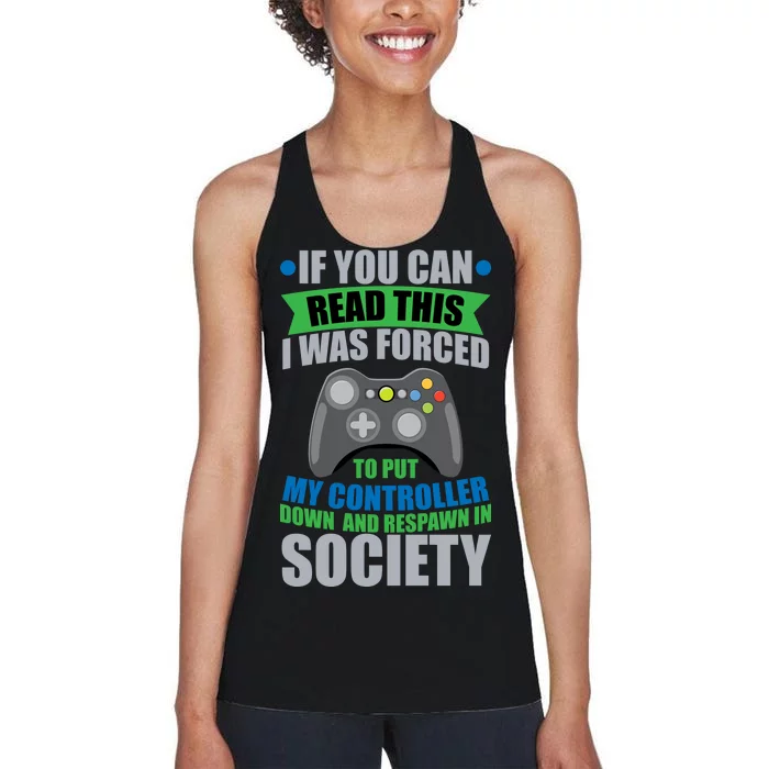 Video Game Respawn In Society Women's Racerback Tank