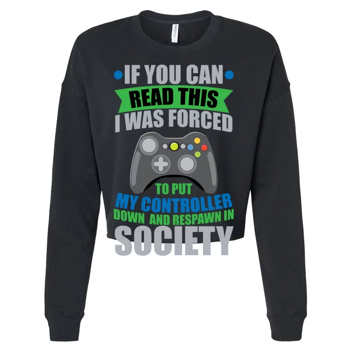 Video Game Respawn In Society Cropped Pullover Crew