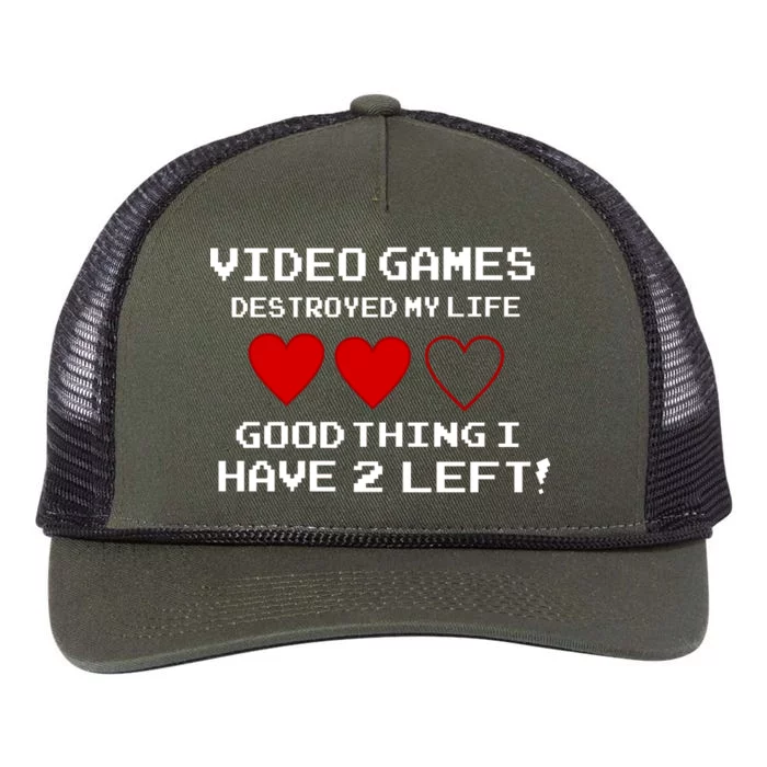 Video Games Destroyed My Life Retro Rope Trucker Hat Cap