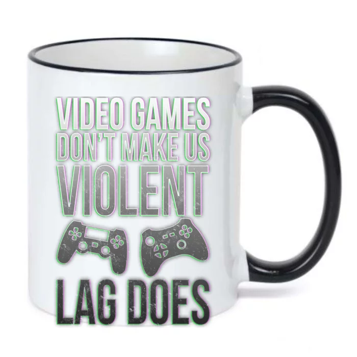 Video Games Doesn't Make Me Violent Lagging Does Gamer Black Color Changing Mug