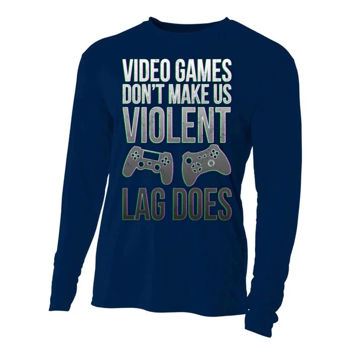 Video Games Doesn't Make Me Violent Lagging Does Gamer Cooling Performance Long Sleeve Crew