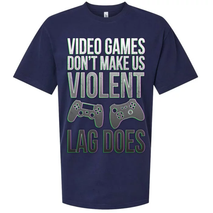 Video Games Doesn't Make Me Violent Lagging Does Gamer Sueded Cloud Jersey T-Shirt