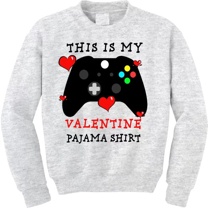 Video Games This Is My Valentine Pajama Kids Sweatshirt