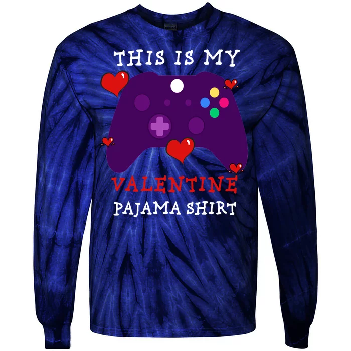 Video Games This Is My Valentine Pajama Tie-Dye Long Sleeve Shirt