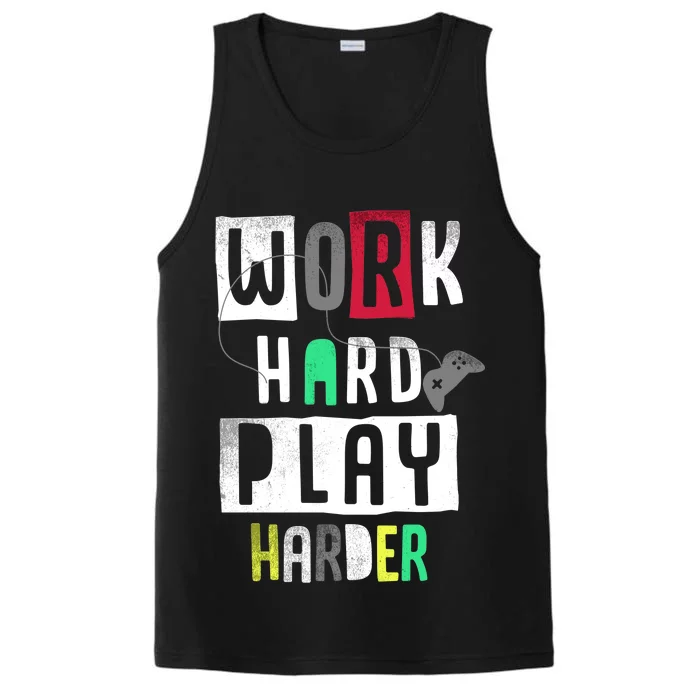 Video Games Work Hard Play Harder Gamer Performance Tank