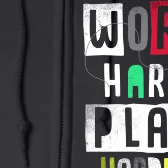 Video Games Work Hard Play Harder Gamer Full Zip Hoodie