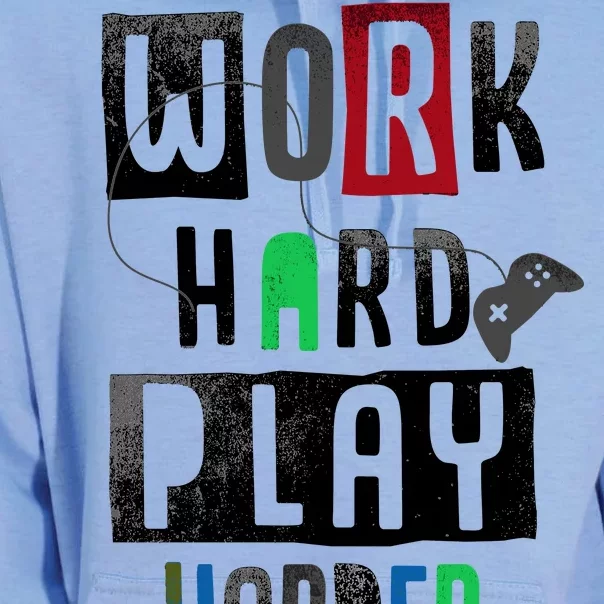 Video Games Work Hard Play Harder Gamer Unisex Surf Hoodie