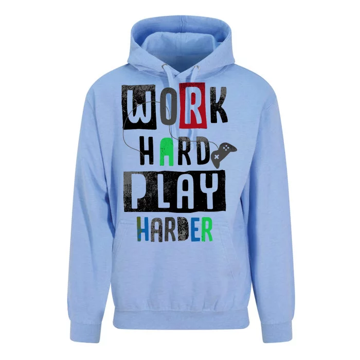 Video Games Work Hard Play Harder Gamer Unisex Surf Hoodie