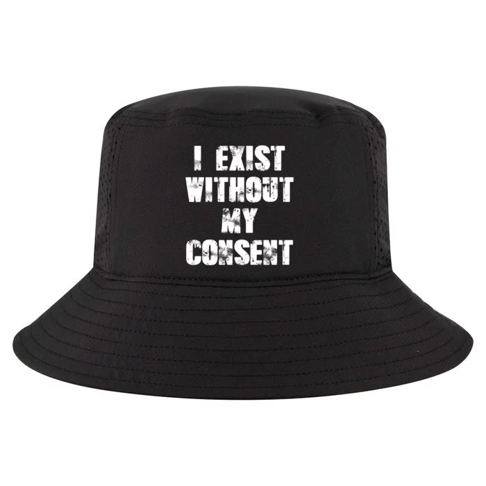 Vintage I Exist Without My Consent Funny Meme Frog Cool Comfort Performance Bucket Hat