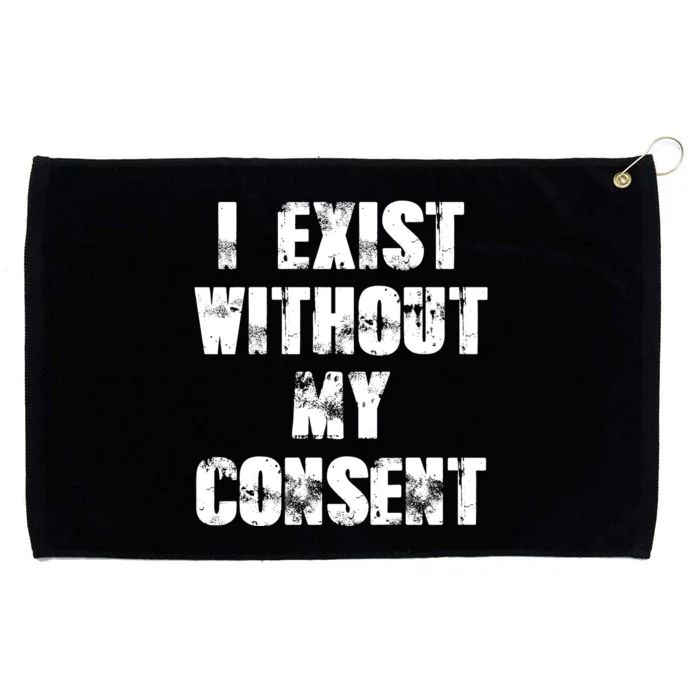 Vintage I Exist Without My Consent Funny Meme Frog Grommeted Golf Towel