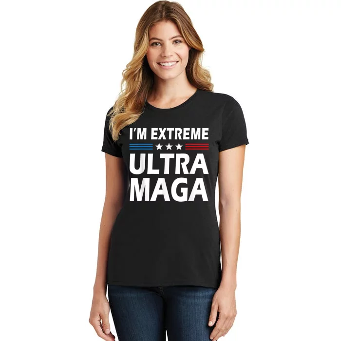 Vintage I'm Extreme Ultra Maga US Flag Trump Supporters Women's T-Shirt