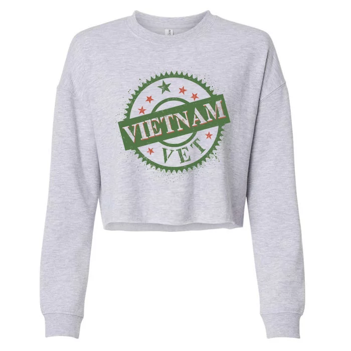 Vietnam Vet Stamp Cropped Pullover Crew