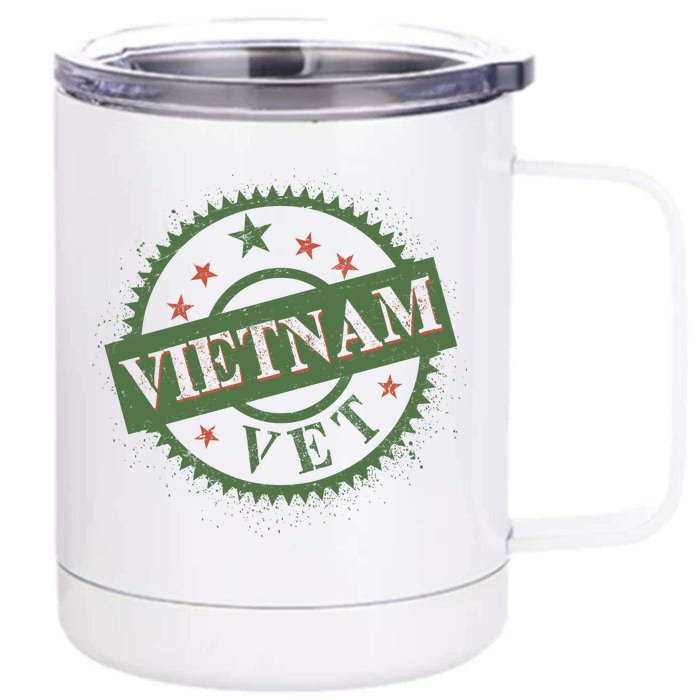 Vietnam Vet Stamp Front & Back 12oz Stainless Steel Tumbler Cup