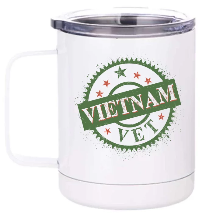 Vietnam Vet Stamp Front & Back 12oz Stainless Steel Tumbler Cup