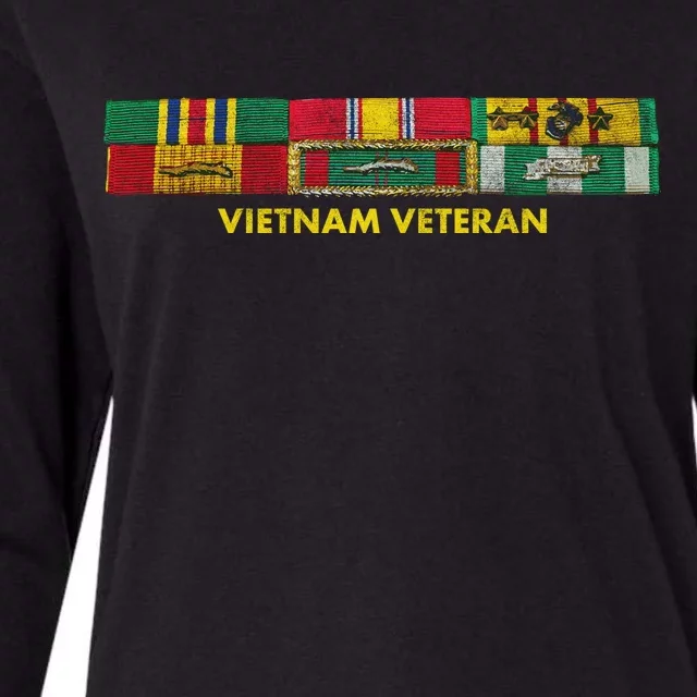 Vietnam Veteran Emblem Womens Cotton Relaxed Long Sleeve T-Shirt